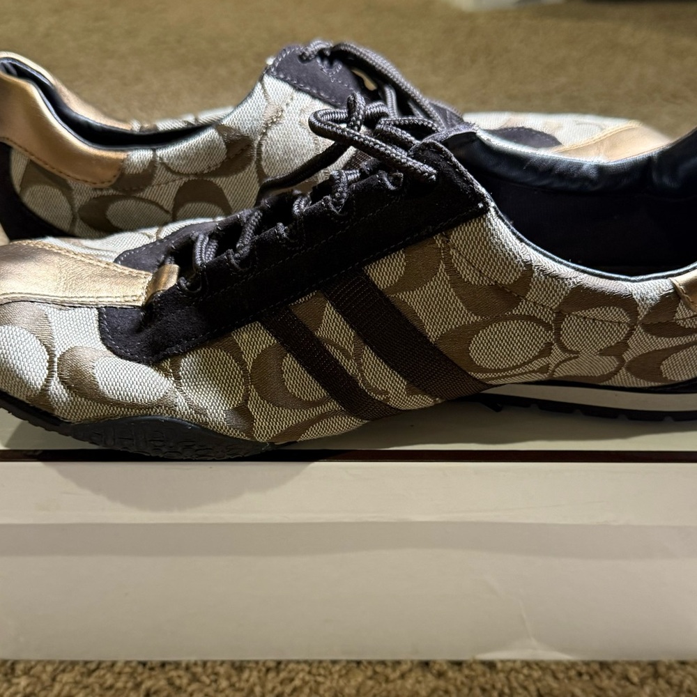 Coach khaki bronze and brown brand new shoes size 11M